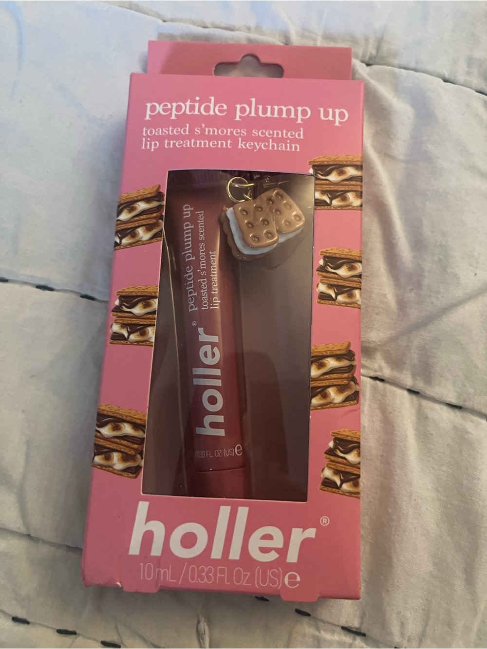Holler Peptide Plump Up Toasted S'mores Lip Treatment Keychain - Pink